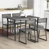 imageGiantex Dining Table Set for 4 47L x 28W Rectangular Kitchen Table w 4 Trapezoid Chairs Reinforced Metal Frame ampamp Storage Rack Industrial SpaceSaving Dinette Set for Kitchen Dining Room BrownGrey