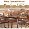 imageGiantex Dining Table Set for 4 47L x 28W Rectangular Kitchen Table w 4 Trapezoid Chairs Reinforced Metal Frame ampamp Storage Rack Industrial SpaceSaving Dinette Set for Kitchen Dining Room BrownRustic Brown