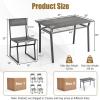 imageGiantex Dining Table Set for 4 47L x 28W Rectangular Kitchen Table w 4 Trapezoid Chairs Reinforced Metal Frame ampamp Storage Rack Industrial SpaceSaving Dinette Set for Kitchen Dining Room BrownGrey