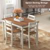 imageGiantex Dining Table Set for 4 Dining Room Table Set for 4 Breakfast Nook with Kitchen Table 4 Dining Chairs Compact SpaceSaving Dinette Set for Small Space Kitchen Table Chairs Set of 4 Brown