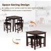 imageGiantex Dining Table Set for 4 Kitchen Table Chairs Set of 4 Counter Height Dining Table Set with 4 Bar Stools SpaceSaving Dinette Table Set for Small Place Breakfast Nook Table Set BrownBrown