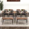 imageGiantex Dining Table Set for 4 MidCentury Kitchen Furniture Set wKitchen Table Bench ampamp 2 Upholstered PVC Leather Chairs 4Piece SpaceSaving Dinette Set for Small Place Breakfast Nook