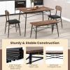 imageGiantex Dining Table Set for 4 MidCentury Kitchen Furniture Set wKitchen Table Bench ampamp 2 Upholstered PVC Leather Chairs 4Piece SpaceSaving Dinette Set for Small Place Breakfast Nook