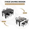 imageGiantex Dining Table Set for 4 Rectangular Wooden Dining Table ampamp 4 Windsor Dining Chairs 5 Pieces Modern SpaceSaving Dinette Set for Dining Room Kitchen Living Room Restaurant Black