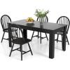 imageGiantex Dining Table Set for 4 Rectangular Wooden Dining Table ampamp 4 Windsor Dining Chairs 5 Pieces Modern SpaceSaving Dinette Set for Dining Room Kitchen Living Room Restaurant Black