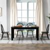 imageGiantex Dining Table Set for 4 Rectangular Wooden Dining Table ampamp 4 Windsor Dining Chairs 5 Pieces Modern SpaceSaving Dinette Set for Dining Room Kitchen Living Room Restaurant Black