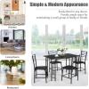 imageGiantex Dining Table Set with 4 Chairs 5Piece Wood Kitchen Table for 4 Person Rectangular Table with Metal Frame Black