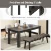 imageGiantex Dining Table for 6 Rectangular Kitchen Table with 330Lbs Capacity Stable Structure 63quot L x 315quot W x 30quot H Large Farmhouse Center Tables for Dinner Dinette Dining Room BlackGrey