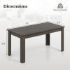 imageGiantex Dining Table for 6 Rectangular Kitchen Table with 330Lbs Capacity Stable Structure 63quot L x 315quot W x 30quot H Large Farmhouse Center Tables for Dinner Dinette Dining Room BlackGrey