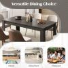 imageGiantex Dining Table for 6 Rectangular Kitchen Table with 330Lbs Capacity Stable Structure 63quot L x 315quot W x 30quot H Large Farmhouse Center Tables for Dinner Dinette Dining Room BlackGrey