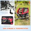 imageGiantex Dog Bike Trailer Bicycle Trailer Wagon for Medium and Small Sized Dogs 20 Inch Wheels 3 Zippered Doors 8 Reflectors 1 Red Flag Folding Dog Carrier for Bike Hold up to 88lbs
