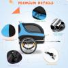 imageGiantex Dog Bike Trailer Pet Stroller Small Medium Dog Bicycle Trailer Carrier Wagon 20quot Large Wheels 3 Doors 2 Windows 8 Reflectors Folding Metal Frame Supports up to 88 lbsBlue