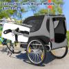 imageGiantex Dog Bike Trailer Pet Stroller Small Medium Dog Bicycle Trailer Carrier Wagon 20quot Large Wheels 3 Doors 2 Windows 8 Reflectors Folding Metal Frame Supports up to 88 lbsGray