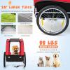 imageGiantex Dog Bike Trailer Pet Stroller Small Medium Dog Bicycle Trailer Carrier Wagon 20quot Large Wheels 3 Doors 2 Windows 8 Reflectors Folding Metal Frame Supports up to 88 lbsRed