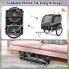 imageGiantex Dog Bike Trailer Pet Stroller Small Medium Dog Bicycle Trailer Carrier Wagon 20quot Large Wheels 3 Doors 2 Windows 8 Reflectors Folding Metal Frame Supports up to 88 lbsGray
