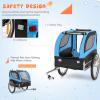 imageGiantex Dog Bike Trailer Pet Stroller Small Medium Dog Bicycle Trailer Carrier Wagon 20quot Large Wheels 3 Doors 2 Windows 8 Reflectors Folding Metal Frame Supports up to 88 lbsBlue