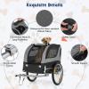 imageGiantex Dog Bike Trailer Pet Stroller Small Medium Dog Bicycle Trailer Carrier Wagon 20quot Large Wheels 3 Doors 2 Windows 8 Reflectors Folding Metal Frame Supports up to 88 lbsGray