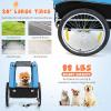 imageGiantex Dog Bike Trailer Pet Stroller Small Medium Dog Bicycle Trailer Carrier Wagon 20quot Large Wheels 3 Doors 2 Windows 8 Reflectors Folding Metal Frame Supports up to 88 lbsBlue