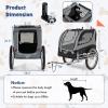 imageGiantex Dog Bike Trailer Pet Stroller Small Medium Dog Bicycle Trailer Carrier Wagon 20quot Large Wheels 3 Doors 2 Windows 8 Reflectors Folding Metal Frame Supports up to 88 lbsGray