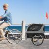 imageGiantex Dog Bike Trailer Pet Stroller Small Medium Dog Bicycle Trailer Carrier Wagon 20quot Large Wheels 3 Doors 2 Windows 8 Reflectors Folding Metal Frame Supports up to 88 lbsGray