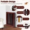 imageGiantex Dog Gate with Door  30H  80W Wooden Pet Gate with Walk Through Door Foldable Freestanding 4 Panels Pet Safety Fence Extra Wide for Doorway Stairs House Deck Yard Dark Cherry BrownDark Cherry Brown