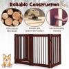 imageGiantex Dog Gate with Door  30H  80W Wooden Pet Gate with Walk Through Door Foldable Freestanding 4 Panels Pet Safety Fence Extra Wide for Doorway Stairs House Deck Yard Dark Cherry BrownDark Cherry Brown