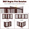 imageGiantex Dog Gate with Door  30H  80W Wooden Pet Gate with Walk Through Door Foldable Freestanding 4 Panels Pet Safety Fence Extra Wide for Doorway Stairs House Deck Yard Dark Cherry BrownDark Cherry Brown