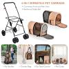 imageGiantex Double Pet Stroller with 2 Detachable Carrier Bags Safety Belt 4 Lockable Wheels Folding Cat ampamp Dog Stroller for Small Medium Pets Cats Dogs Puppy Travel Strolling Cart BeigeBeige