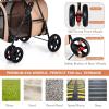imageGiantex Double Pet Stroller with 2 Detachable Carrier Bags Safety Belt 4 Lockable Wheels Folding Cat ampamp Dog Stroller for Small Medium Pets Cats Dogs Puppy Travel Strolling Cart BeigeBeige