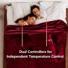 imageGiantex Electric Heated Blanket 84quot x 62quot Flannel Thermal Blanket wMachine Washable 10 Heating Levels 12 Hour Auto ShutOff Overheat Protection Twin Size Heating Blanket for Bed Couch Red