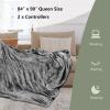 imageGiantex Electric Heated Blanket 84quot x 90quot Flannel Thermal Blanket wMachine Washable 10 Heating Levels 12 Hour Auto ShutOff Overheat Protection Queen Size Heating Blanket for Bed Couch Gray