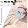 imageGiantex Electric Heated Blanket Twin Size Flannel Heating Blanket w 10 Heating Levels 12H Auto Off ETL Certification ampamp Machine Washable Thermal Blanket for Bed Couch Beige