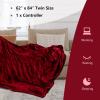 imageGiantex Electric Heated Flannel Blanket Twin Size w 10 Heating Levels 12H Auto Off ETL Certified Machine Washable Thermal Blanket for Bed Couch Red