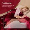 imageGiantex Electric Heated Flannel Blanket Twin Size w 10 Heating Levels 12H Auto Off ETL Certified Machine Washable Thermal Blanket for Bed Couch Red