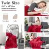 imageGiantex Electric Heated Throw Blanket  84 x 62 Electric Heating Blanket Throw w 5 Heating Levels 10 Hours AutoOff Overheat Protection Washable for Home ampamp Office Full Body Warming Red TwinRed