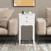 imageGiantex End Table w 2 Drawers Side Table Nightstand MultiPurpose Accent Table Living Room Bedroom Home Furniture 1 WhiteWhite