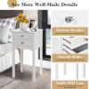 imageGiantex End Table w 2 Drawers Side Table Nightstand MultiPurpose Accent Table Living Room Bedroom Home Furniture 1 WhiteWhite