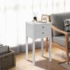 imageGiantex End Table w 2 Drawers Side Table Nightstand MultiPurpose Accent Table Living Room Bedroom Home Furniture 1 WhiteWhite