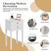 imageGiantex End Table w 2 Drawers Side Table Nightstand MultiPurpose Accent Table Living Room Bedroom Home Furniture 1 WhiteWhite