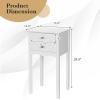 imageGiantex End Table w 2 Drawers Side Table Nightstand MultiPurpose Accent Table Living Room Bedroom Home Furniture 1 WhiteWhite