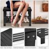 imageGiantex Entryway Shoe Bench Bamboo Shoe Shelf Organizer Holds up to 6 Pairs 3Tier Black Shoe Storage Rack Heels Slippers for Entry Living Room Bathroom BlackBlack