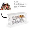 imageGiantex Entryway Shoe Bench Bamboo Shoe Shelf Organizer Holds up to 6 Pairs 3Tier Black Shoe Storage Rack Heels Slippers for Entry Living Room Bathroom BlackWhite