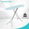 imageGiantex Foldable Ironing Board with Iron Rest Heat Resistant Cover 485quot x 155quot Ironing Surface 27quot36quot Adjustable Heights Sturdy Metal Frame Iron Board for Laundry Room Light GrayTurquoise Leaves
