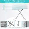 imageGiantex Foldable Ironing Board with Iron Rest Heat Resistant Cover 485quot x 155quot Ironing Surface 27quot36quot Adjustable Heights Sturdy Metal Frame Iron Board for Laundry Room Light GrayTurquoise Leaves