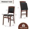 imageGiantex Folding Dining Chairs Set of 2 Foldable Wood Kitchen Chairs with Padded Seat Solid Wood Frame Max Load 400 Lbs No Assembly Easy to Store Wooden Dining Chairs for Apartment Small SpaceWalnutpadded Back