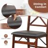 imageGiantex Folding Dining Chairs Set of 2 Foldable Wood Kitchen Chairs with Padded Seat Solid Wood Frame Max Load 400 Lbs No Assembly Easy to Store Wooden Dining Chairs for Apartment Small SpaceWalnutx Back