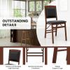 imageGiantex Folding Dining Chairs Set of 2 Foldable Wood Kitchen Chairs with Padded Seat Solid Wood Frame Max Load 400 Lbs No Assembly Easy to Store Wooden Dining Chairs for Apartment Small SpaceWalnutpadded Back