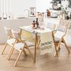 imageGiantex Folding Dining Chairs Set of 2 No Assembly Required with Linen Padded Seats Wooden Foldable Kitchen ampamp Party Chairs Easy to Store for Extra EventsGreynatural