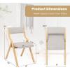 imageGiantex Folding Dining Chairs Set of 2 No Assembly Required with Linen Padded Seats Wooden Foldable Kitchen ampamp Party Chairs Easy to Store for Extra EventsGreynatural