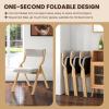 imageGiantex Folding Dining Chairs Set of 2 No Assembly Required with Linen Padded Seats Wooden Foldable Kitchen ampamp Party Chairs Easy to Store for Extra EventsGreynatural